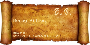 Boray Vilmos névjegykártya